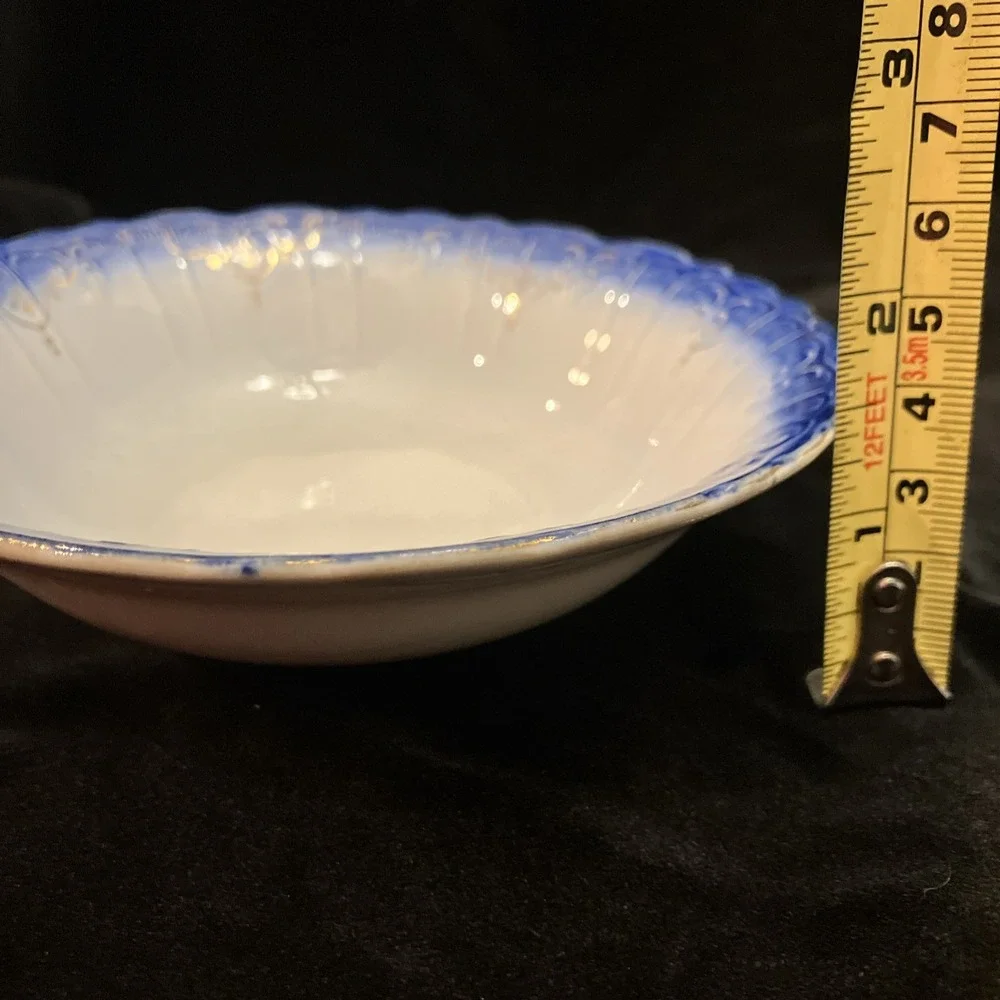 Vintage Blue Imperial Limoges China Soup/Cereal Bowl With Gold Accent Decoration